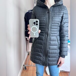 PAJAR Zip Up Black Coat With Hoodie in XS size